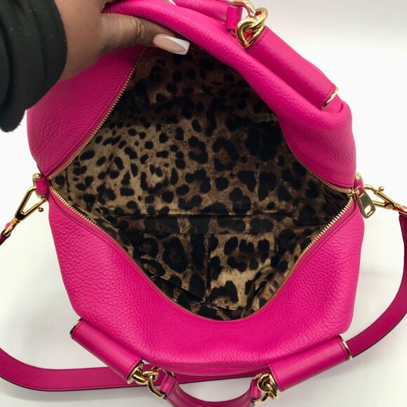 Dolce & Gabbana Pink Pebbled Leather Satchel Bag - Picture 10 of 16